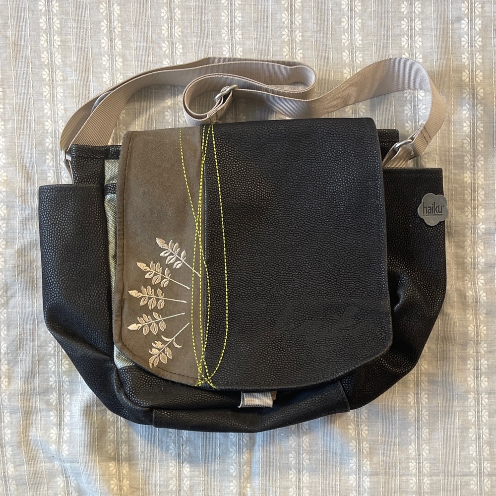 Haiku Black and Tan Crossbody Bag